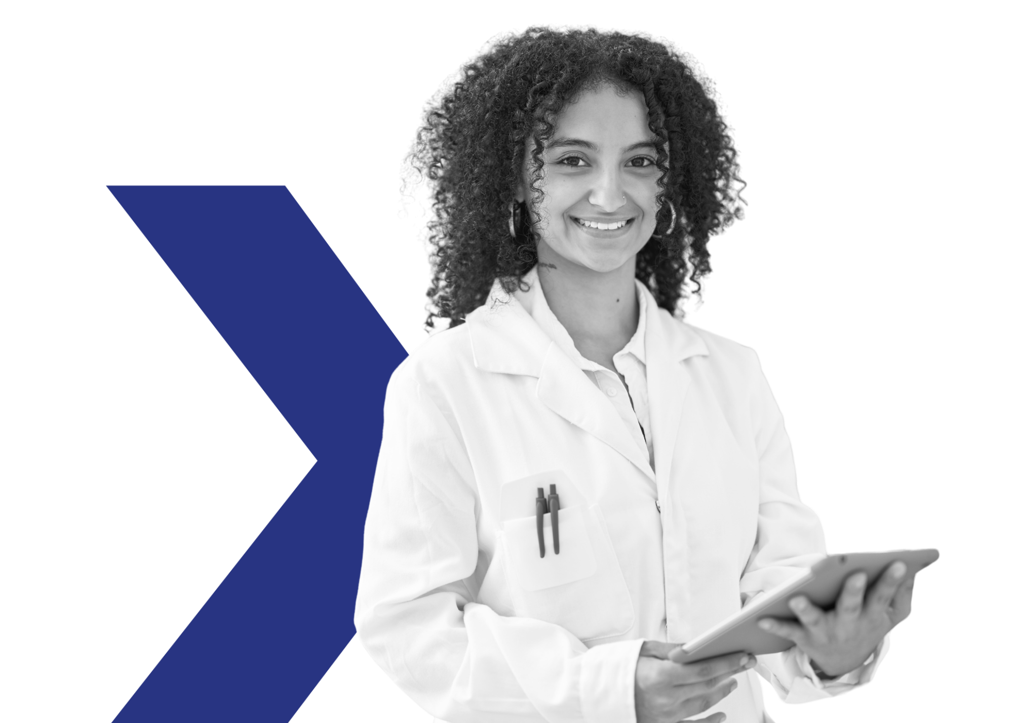 woman technician in pharmacy delivering service